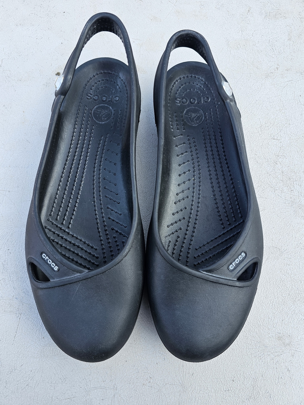 Crocs Women's Black Slingback Flats SIZE 11 - Comfortable Everyday Shoes